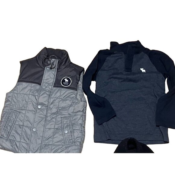 Abercrombie Sweatshirt Kid 5 Black Hoodie Ombre Pant Puffer Vest Winter Preppy - Picture 3 of 7